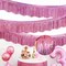 6 Pack Pink Foil Fringe Garland Birthday Party Decorations, 59Ft Metallic Tinsel Streamers Banner, Glitter Photo Booth Prop Table Skirt for Wedding Parade Float Gender Reveal Party Decor